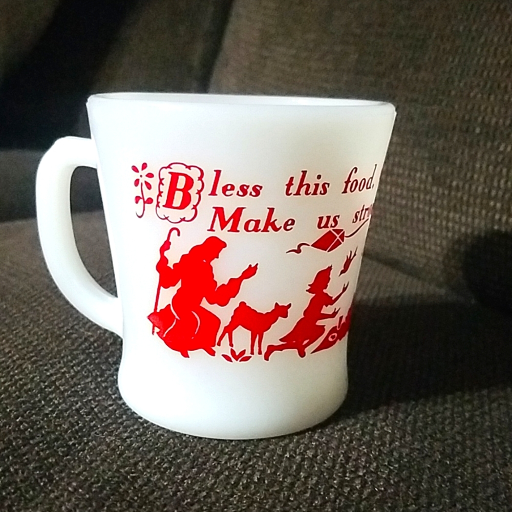 Fire King milk glass cup by Anchor Hocking